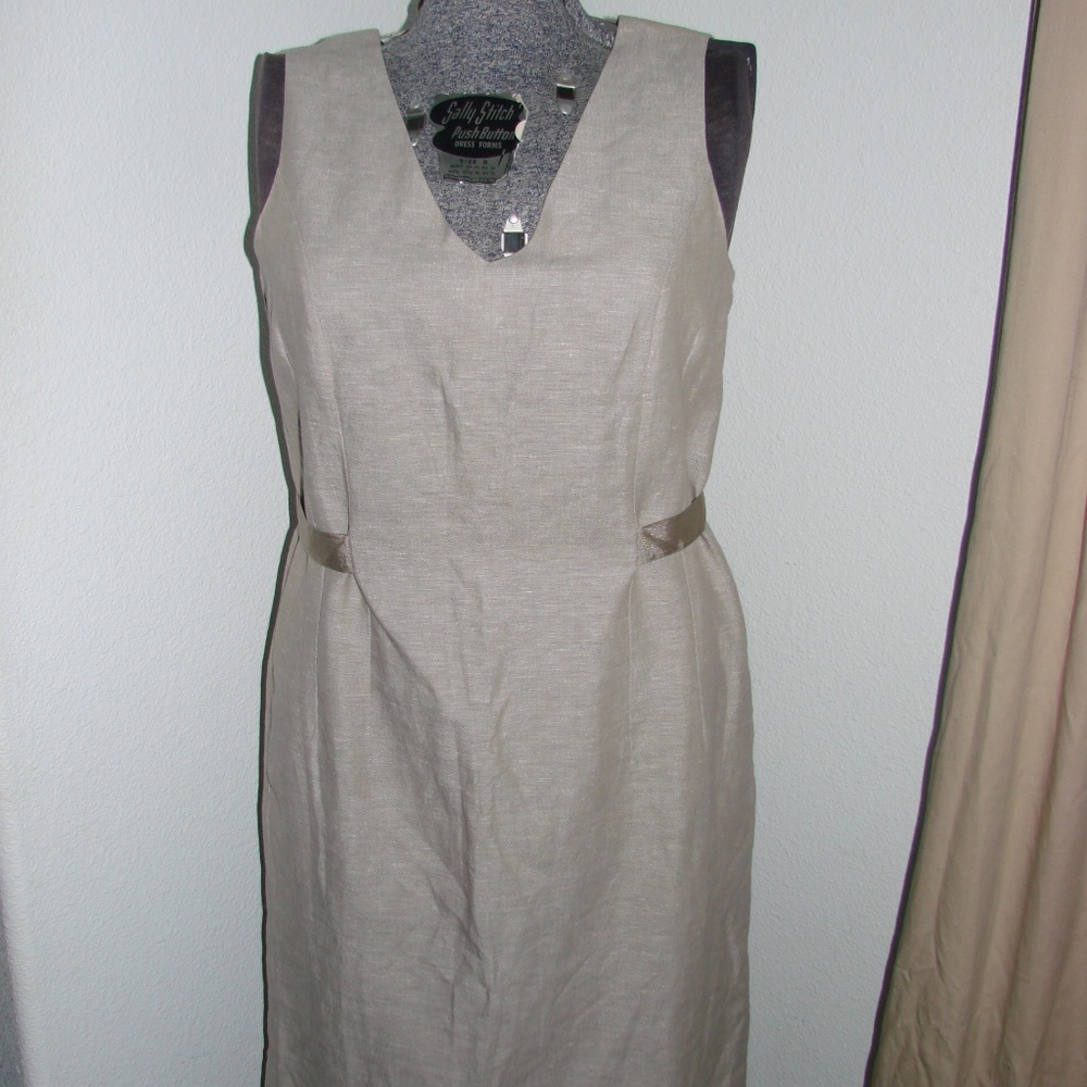 BANANA REPUBLIC KHAKI TIE BACK DRESS NWT